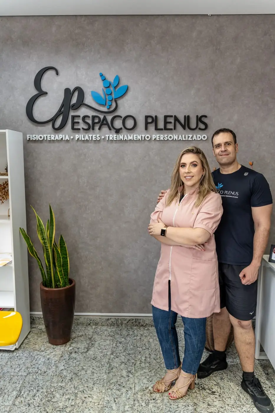 Marina Bombachi e Lenin na recepção do Espaço Plenus